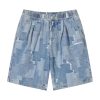 PATCH WORK DENIM SHORT