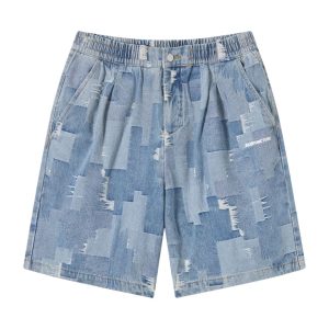 PATCH WORK DENIM SHORT