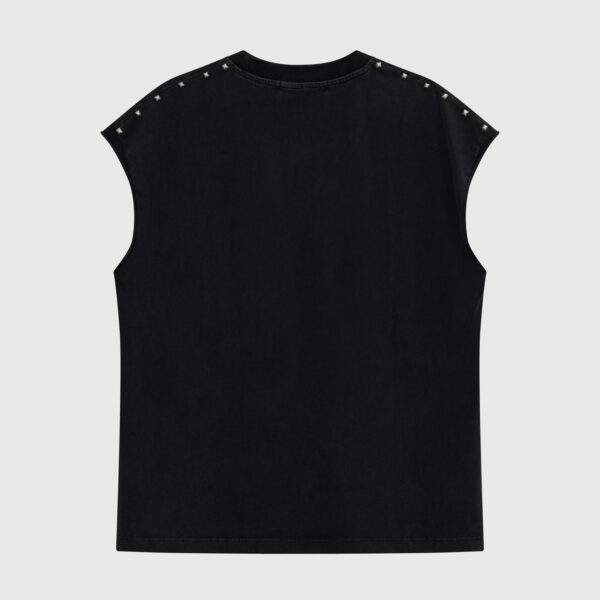 STUDDED METAL SLEEVELESS