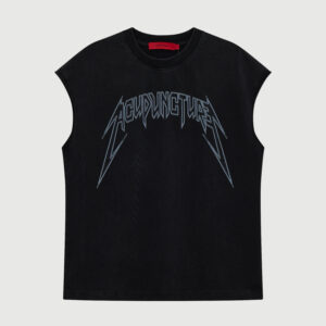 STUDDED METAL SLEEVELESS