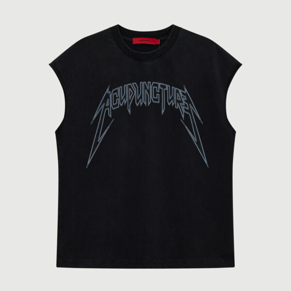 STUDDED METAL SLEEVELESS