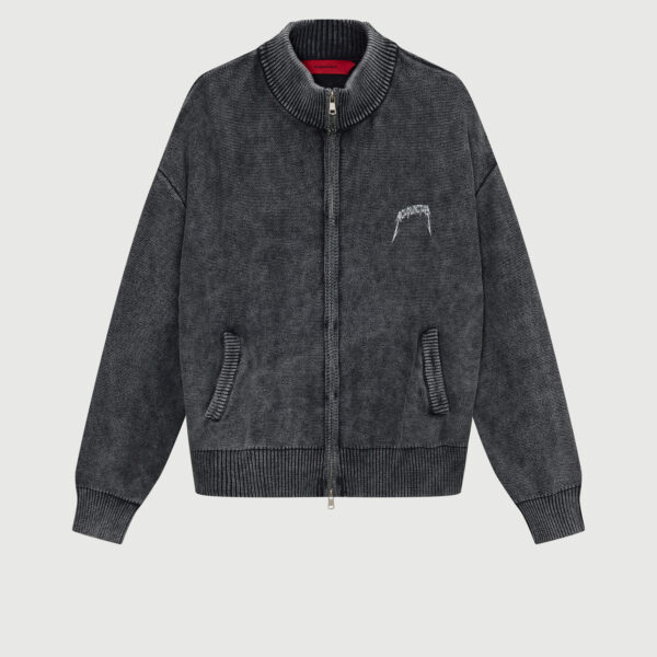 HTEM410101111 Front METAL FULL ZIP CARDIGAN